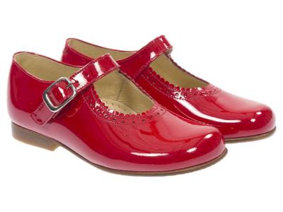 Picture of Panache Girls Mary Jane Shoe - Red Patent