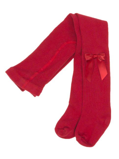 Picture of Carlomagno Socks Satin Bow Cotton Tights - Red