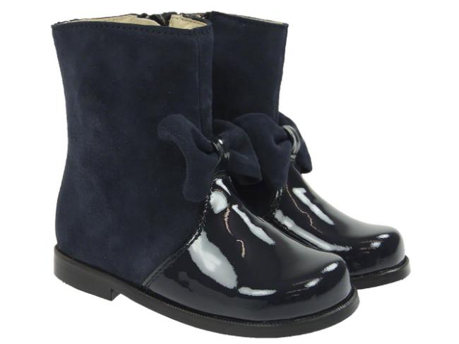 Picture of Panache Ruby Bow Boot Navy Suede & Patent