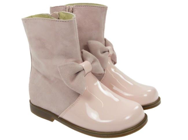 Picture of Panache Ruby Bow Boot - Pink Suede & Patent