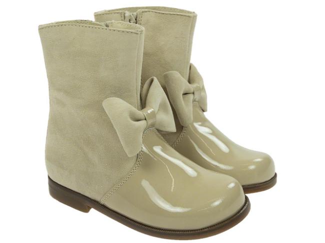 Picture of Panache Ruby Bow Boot Arena Beige Suede & Patent
