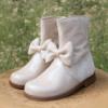 Picture of Panache Ruby Bow Boot Arena - Beige Suede & Patent