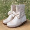 Picture of Panache Ruby Bow Boot Arena Beige Suede & Patent