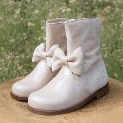Picture of Panache Ruby Bow Boot Arena - Beige Suede & Patent