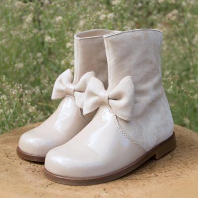 Picture of Panache Ruby Bow Boot Arena Beige Suede & Patent