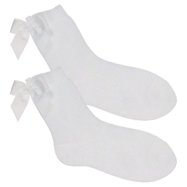 Picture of Condor Socks Grosgrain Bow Ankle Socks - White
