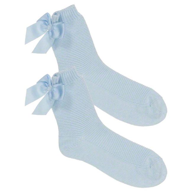 Picture of Condor Socks Grosgrain Bow Ankle Socks - Pale Blue
