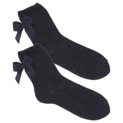 Picture of Condor Socks Grosgrain Bow Ankle Socks Navy Blue