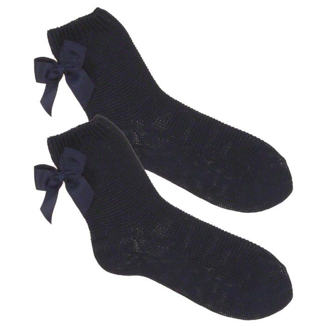 Picture of Condor Socks Grosgrain Bow Ankle Socks - Navy Blue