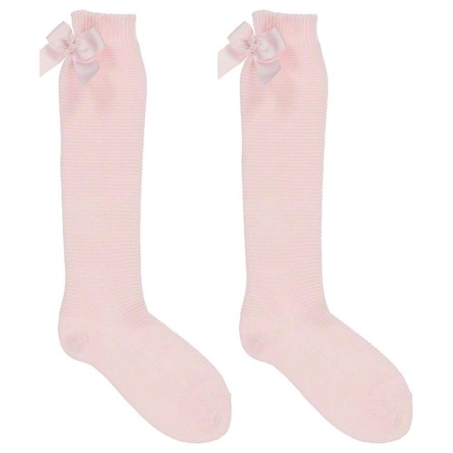 Picture of Condor Socks Grosgrain Bow Knee Socks Pale Pink