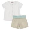 Picture of Loan Bor Toddler Boys Shirt Shorts Set - Beige Green