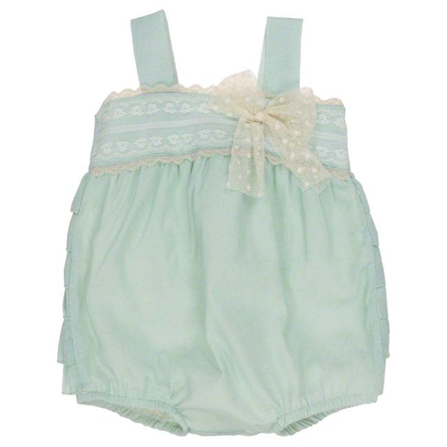 Picture of Loan Bor Toddler Girls Lace & Ruffle Bubble Romper - Green