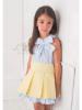 Picture of Loan Bor Girls Blouse Skirt Set - Blue Lemon