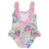 Picture of Loan Bor Girls Floral Ruffle Swimsuit - Pink Blue