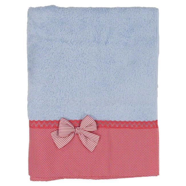 Picture of Loan Bor Girls Stripe Ruffle Beach Towel - Blue Red
