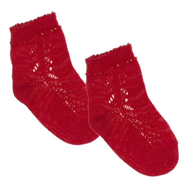 Picture of Carlomagno Socks Openwork Ankle Socks - Red