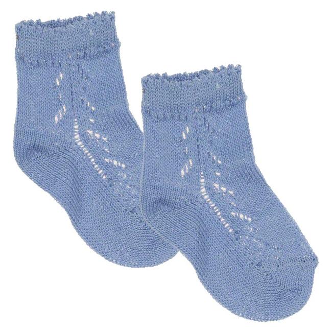 Picture of Carlomagno Socks Openwork Ankle Socks - Azul Blue