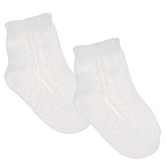 Picture of Carlomagno Socks Openwork Ankle Socks - White