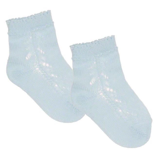 Picture of Carlomagno Socks Openwork Ankle Socks - Pale Blue