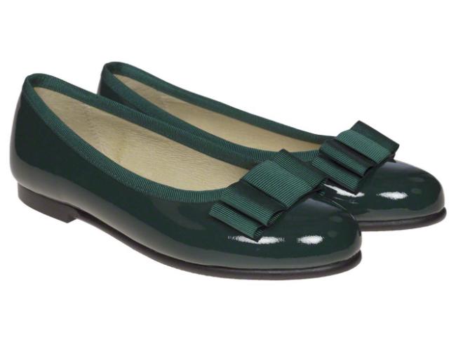 Picture of Panache Girls School Ballerina Shoe - Dark Green Patent