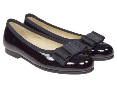 Picture of Panache Girls School Ballerina Shoe - Black Patent