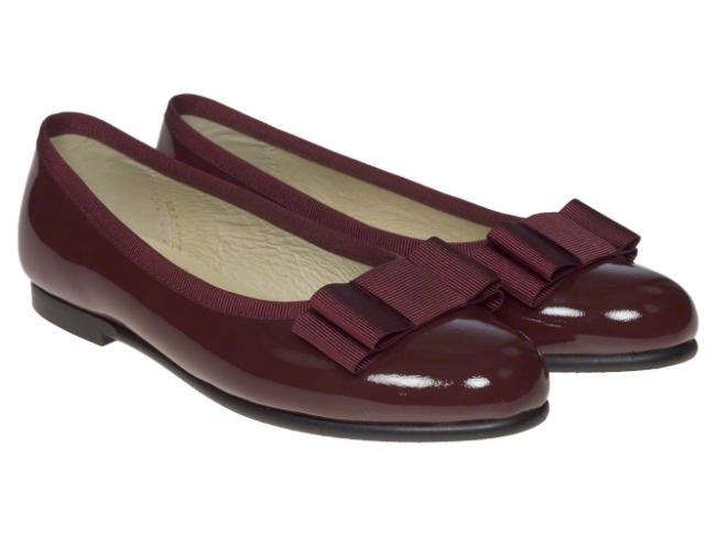 Picture of Panache Girls School Ballerina Shoe - Burgundy Patent