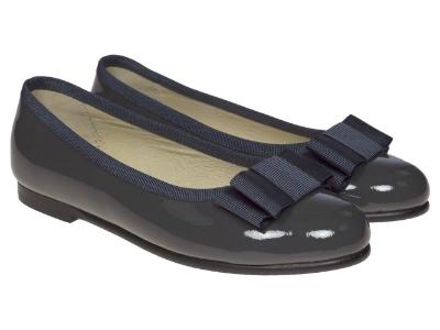 Picture of Panache Girls School Ballerina Shoe - Dark Grey Patent