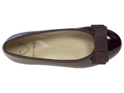Picture of Panache Girls School Ballerina Shoe - Dark Brown Patent
