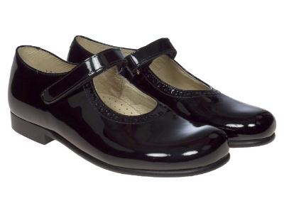 Picture of Panache Girls No Buckle Mary Jane Shoe - Black Patent