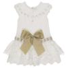 Picture of Carmen Taberner Girls Knitted Lace Ruffle Dress White