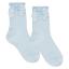 Picture of Carlomagno Socks Silky Ankle Sock With Satin Bow - Pale Blue