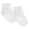 Picture of Carlomagno Socks Silky Ankle Small Pom Pom - White