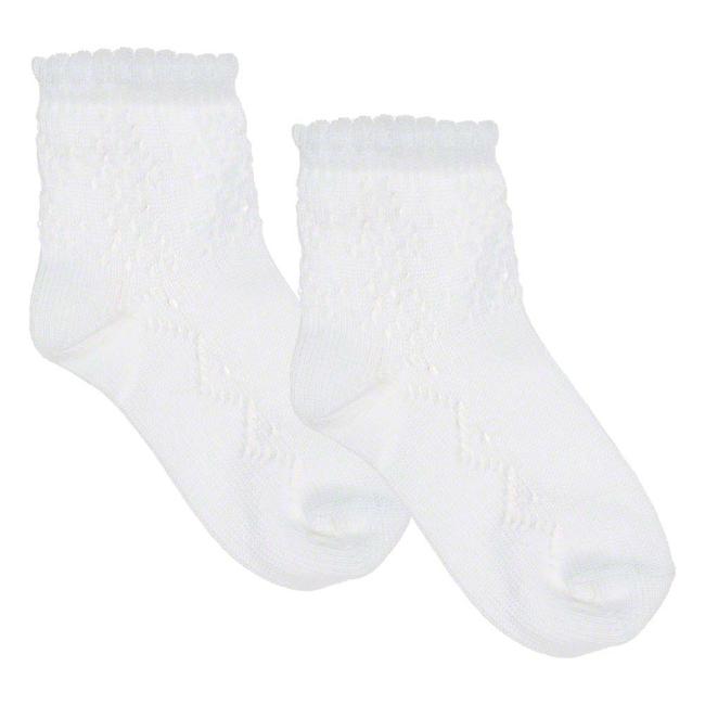 Picture of Dorian Gray Socks Pearl Openwork Ankle Sock - White
