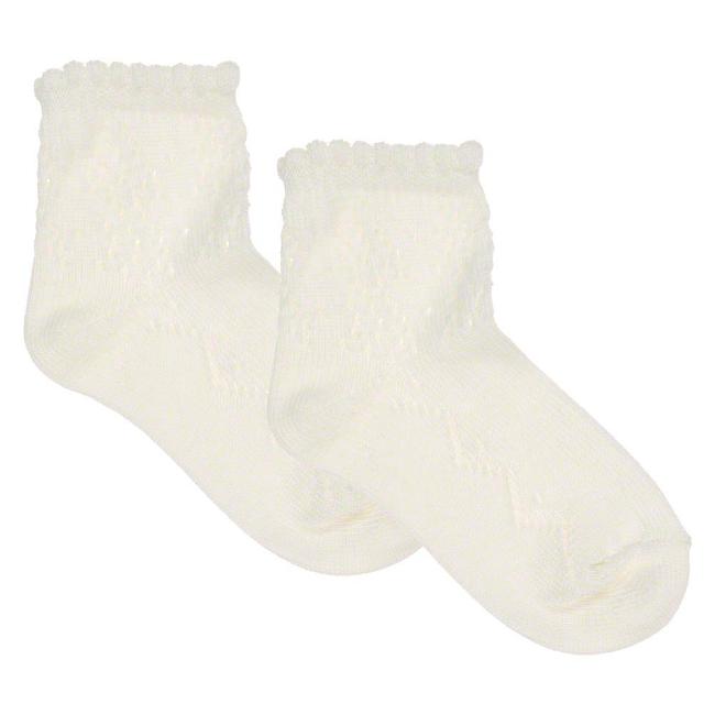 Picture of Dorian Gray Socks Pearl Openwork Ankle Sock - Cream