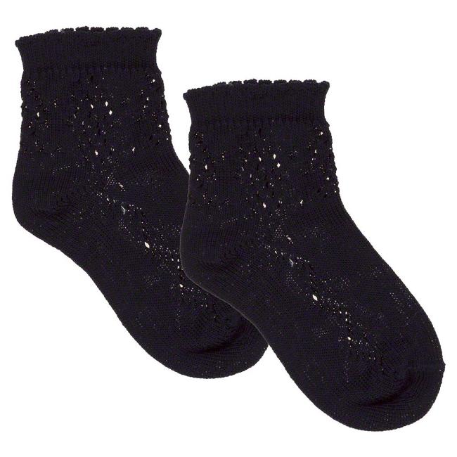 Picture of Dorian Gray Socks Pearl Openwork Ankle Sock - Navy