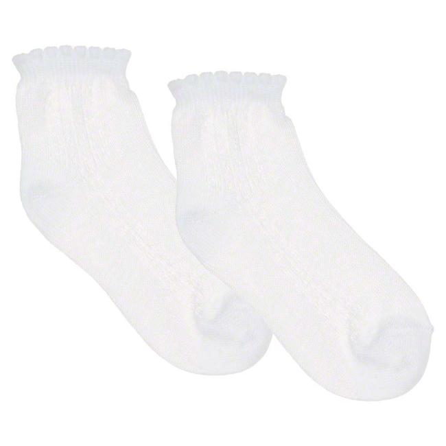 Picture of Dorian Gray Socks Silky Openwork Ankle Sock - White