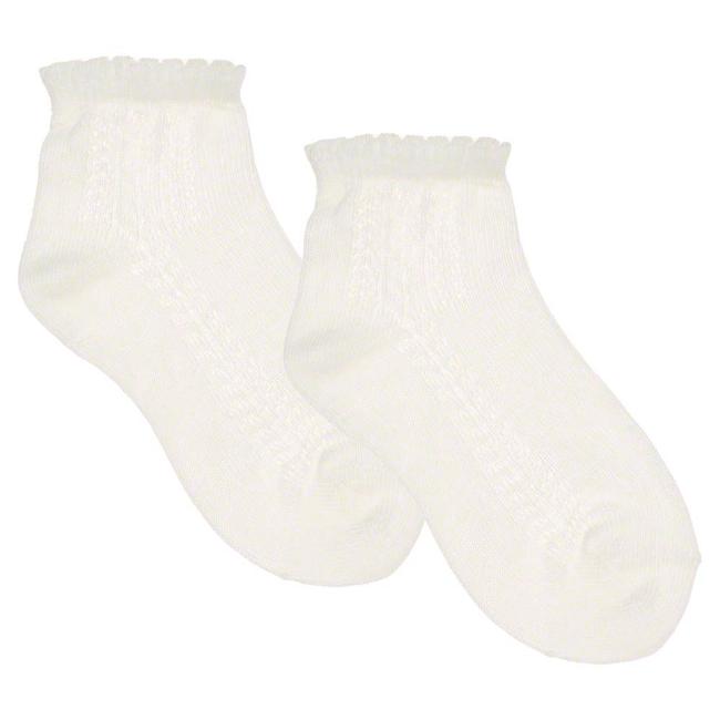 Picture of Dorian Gray Socks Silky Openwork Ankle Sock - Cream