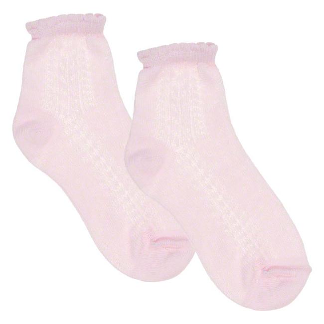 Picture of Dorian Gray Socks Silky Openwork Ankle Sock - Pink