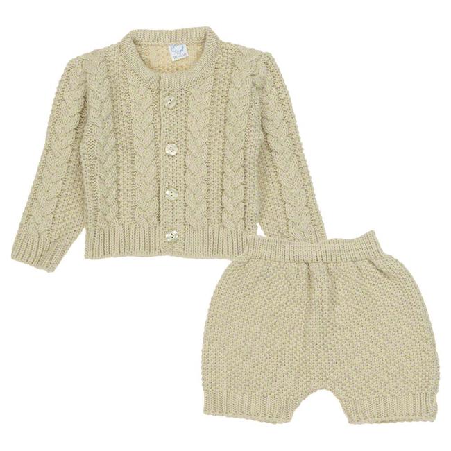 Picture of Mac Ilusion Boys Cable Knit Shorts Set - Camel