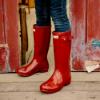 Picture of Hunter Original Big Kids Gloss Wellington Boots - Military Red