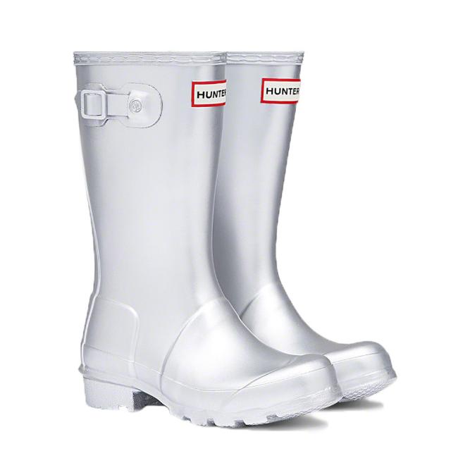 Picture of Hunter Original Kids Metal Wellington Boots -Silver