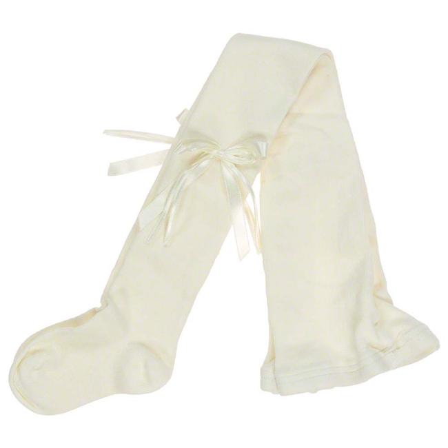 Picture of Dorian Gray Socks Fine Knit Bow Tights - Cream