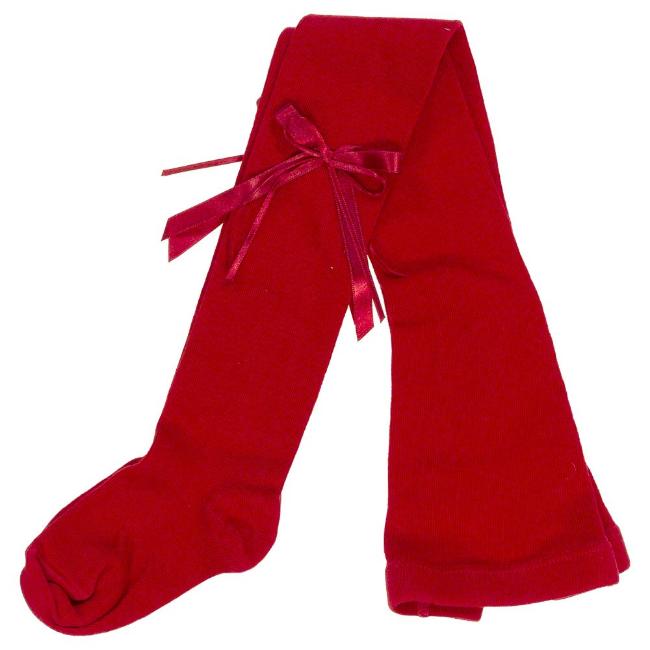 Picture of Dorian Gray Socks Fine Knit Bow Tights - Red