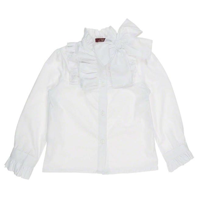 Picture of Loan Bor Girls Ruffle Blouse With Bow - White