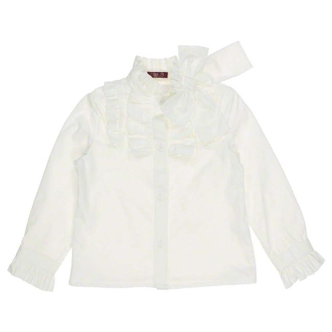 Picture of Loan Bor Girls Ruffle Blouse With Bow - Cream