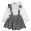 Picture of Loan Bor Girls Pinafore Blouse Set - White Grey