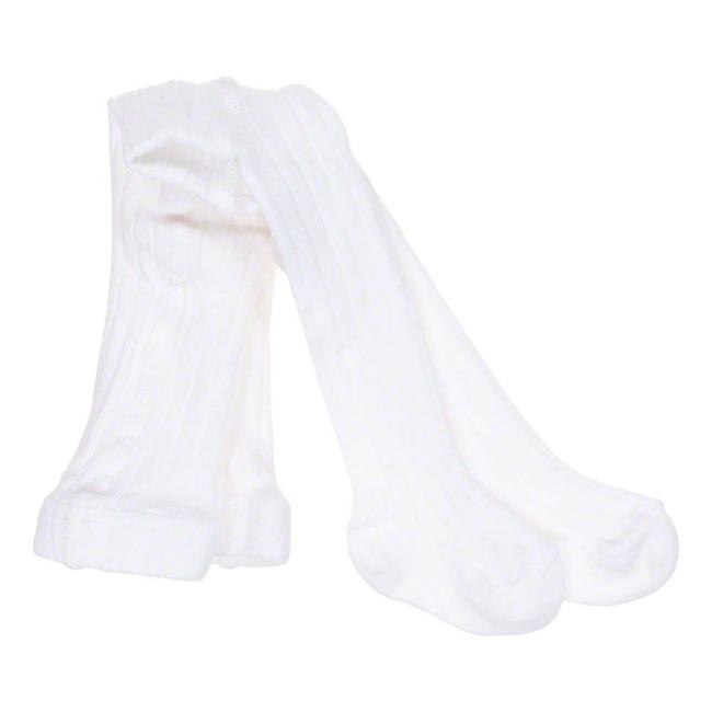 Picture of Carlomagno Socks Newborn Ribbed Tights - White
