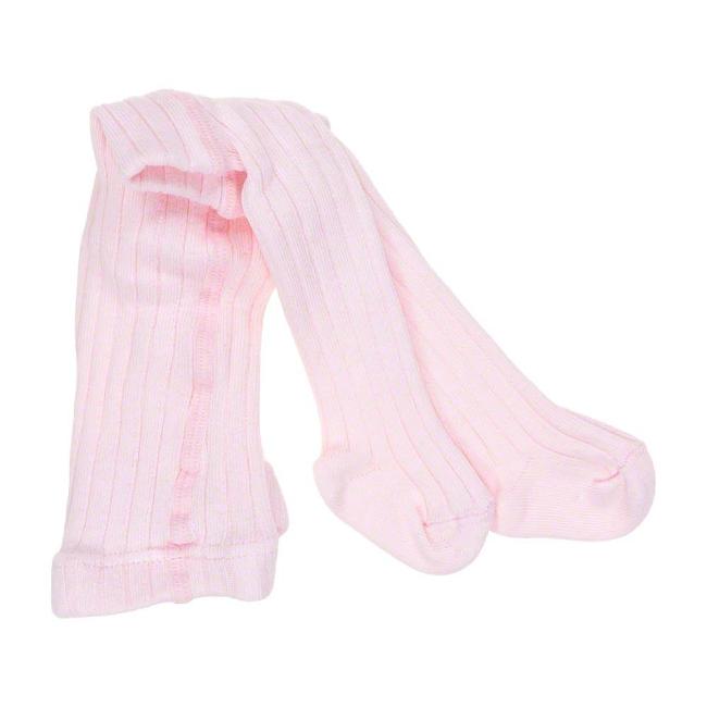 Picture of Carlomagno Socks Newborn Ribbed Tights - Pale Pink