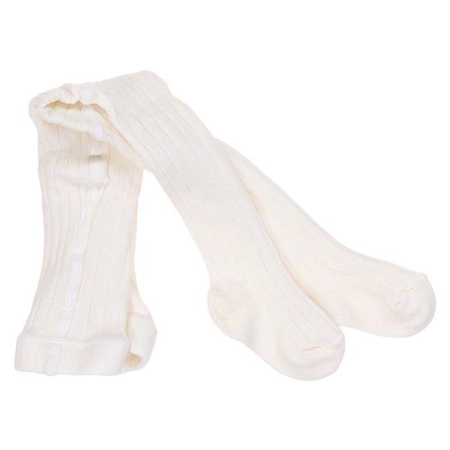 Picture of Carlomagno Socks Newborn Ribbed Tights - Ivory
