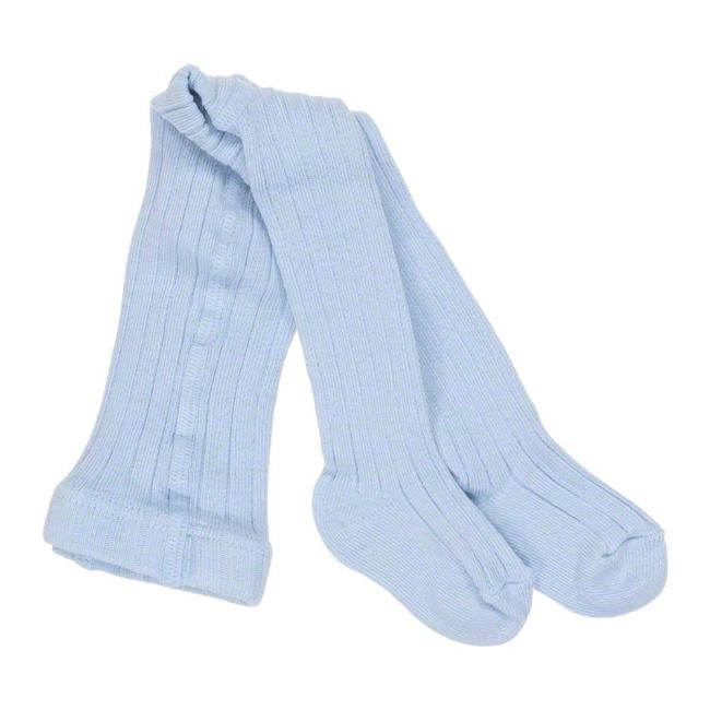 Picture of Carlomagno Socks Newborn Ribbed Tights - Pale Blue